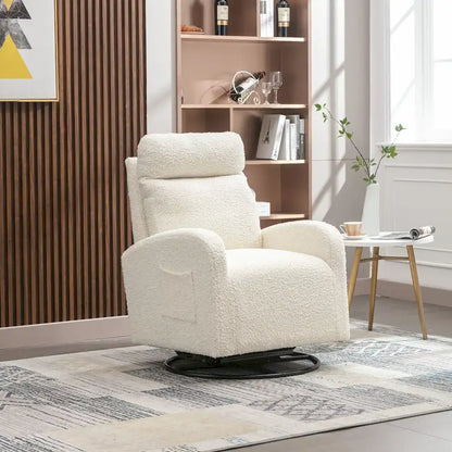 Modern Upholstered Swivel Glider Rocking Chair for Nursery