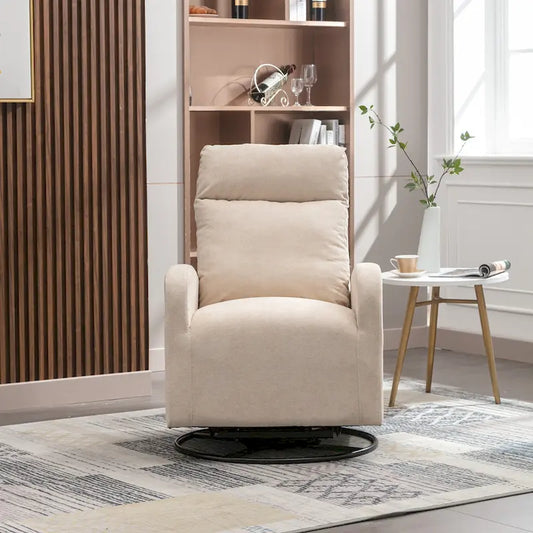 Modern Upholstered Swivel Glider Rocking Chair for Nursery