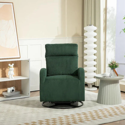 Modern Upholstered Swivel Glider Rocking Chair for Nursery