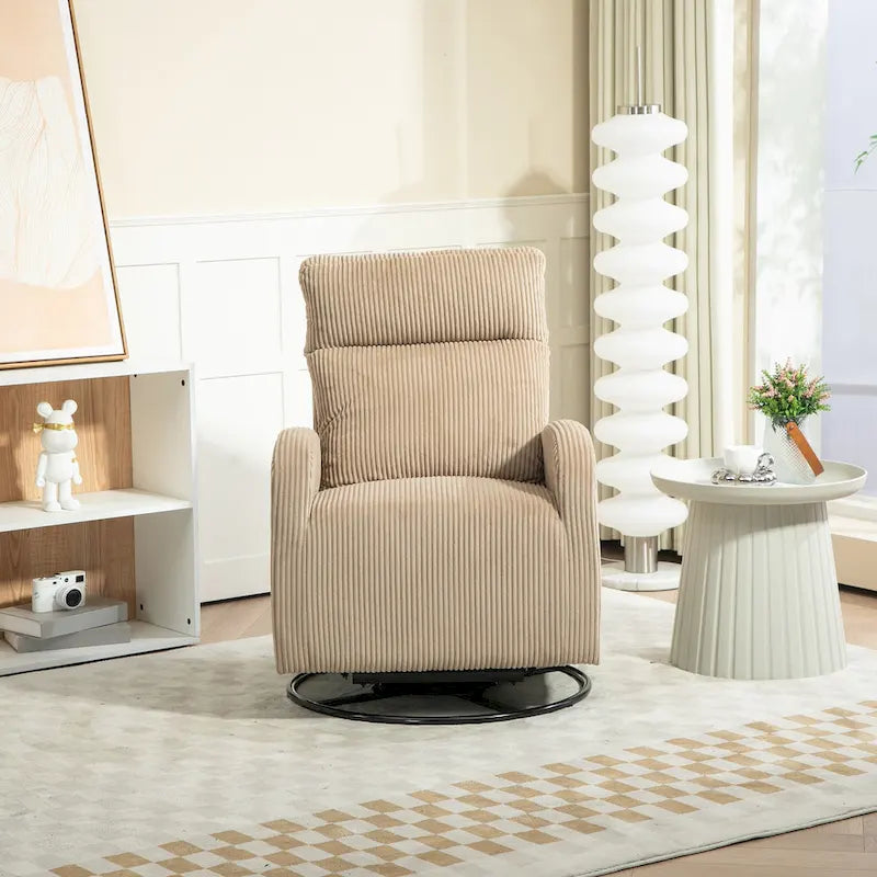 Modern Upholstered Swivel Glider Rocking Chair for Nursery
