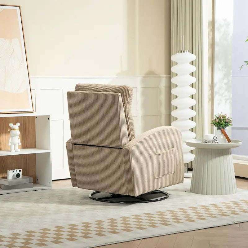 Modern Upholstered Swivel Glider Rocking Chair for Nursery