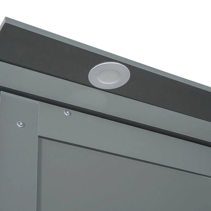 Queen Size Murphy Bed with Sofa, LED Lights &amp; Shelves