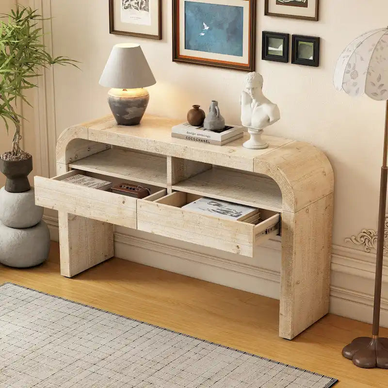 Console Table Entryway Table, Natural Wood Wash