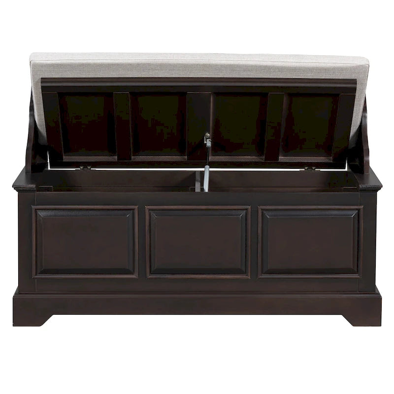 Retro Shoe Storage Bench with Safe Soft-Close Devices &amp; Cushion