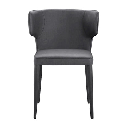 Extended Wingback Modern Leather Dining Chair