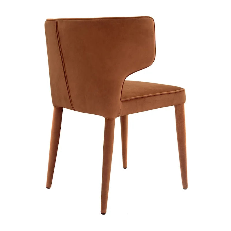 Extended Wingback Modern Leather Dining Chair