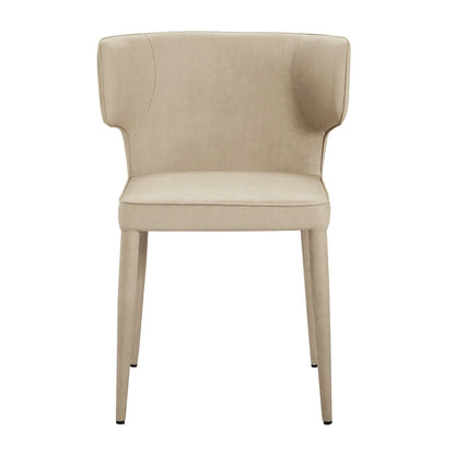 Extended Wingback Modern Leather Dining Chair