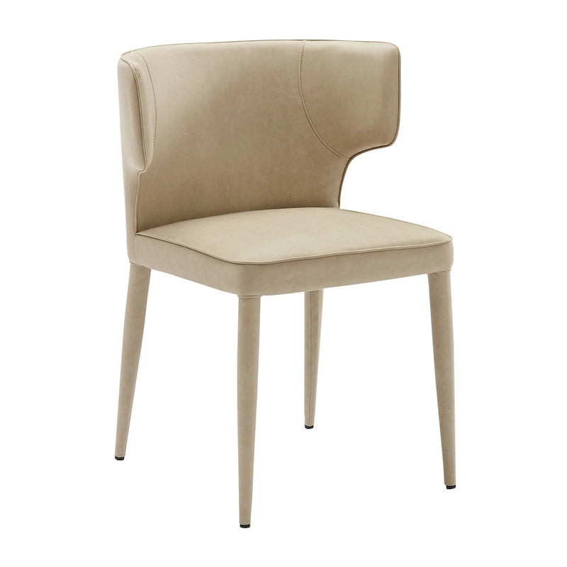 Extended Wingback Modern Leather Dining Chair