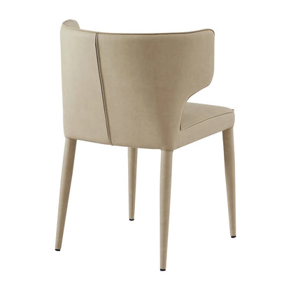 Extended Wingback Modern Leather Dining Chair