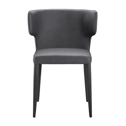 Extended Wingback Modern Leather Dining Chair