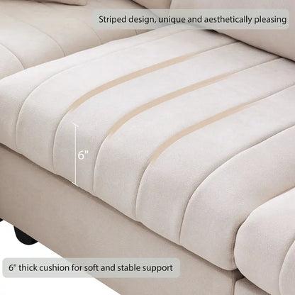 L-Shaped Modular Sectional Sofa, Upholstered Deep Seat Cloud Couch