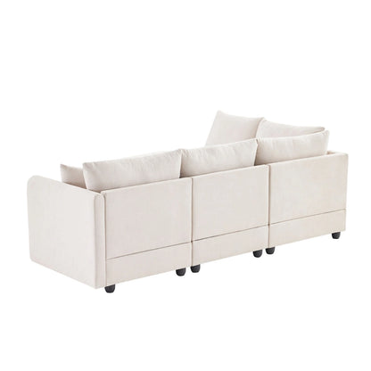 L-Shaped Modular Sectional Sofa, Upholstered Deep Seat Cloud Couch