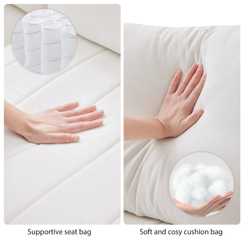 L-Shaped Modular Sectional Sofa, Upholstered Deep Seat Cloud Couch