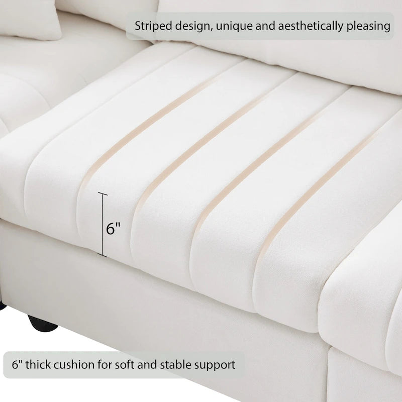 L-Shaped Modular Sectional Sofa, Upholstered Deep Seat Cloud Couch