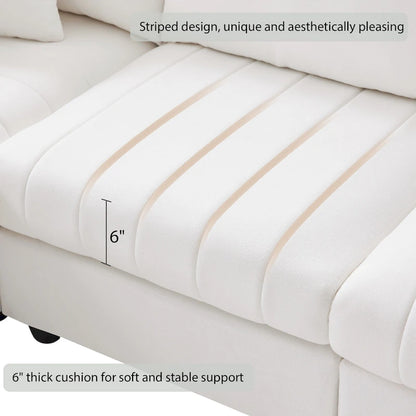 L-Shaped Modular Sectional Sofa, Upholstered Deep Seat Cloud Couch