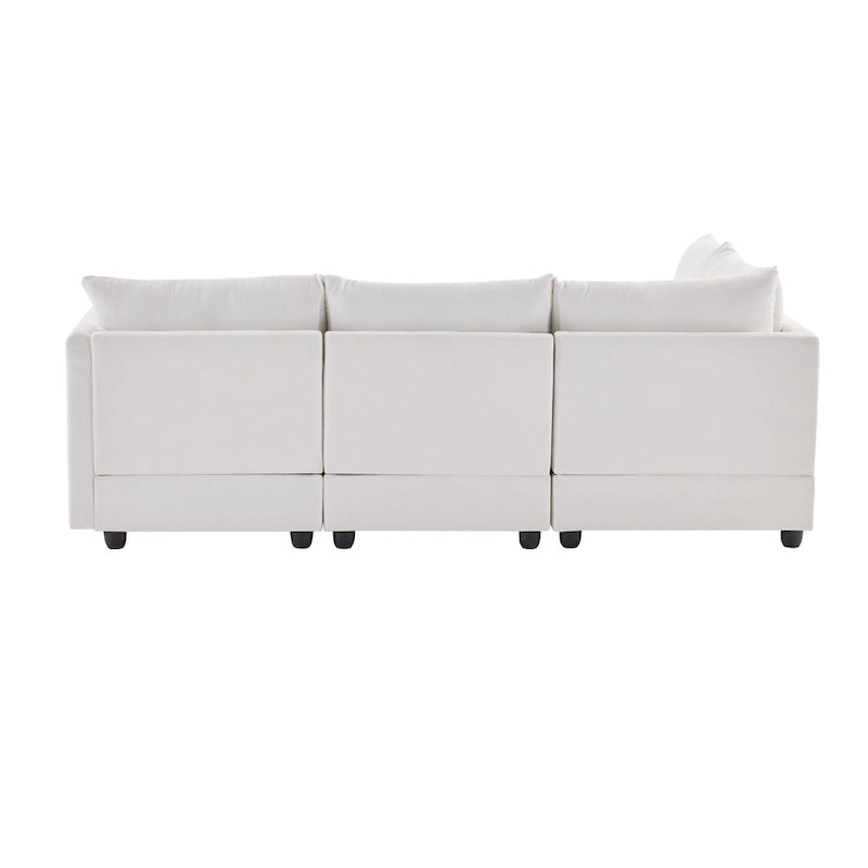 L-Shaped Modular Sectional Sofa, Upholstered Deep Seat Cloud Couch