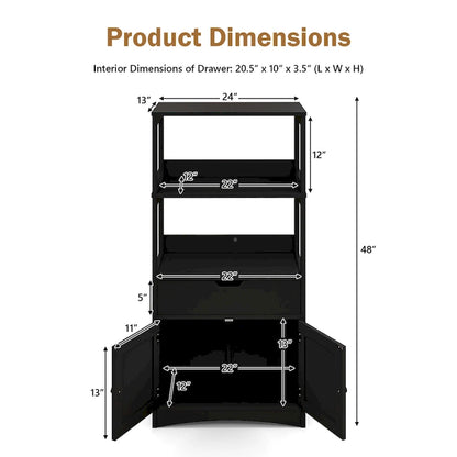 Gymax Bathroom Storage Cabinet w/Drawer Shelf Cupboard Floor Cabinet - See Details