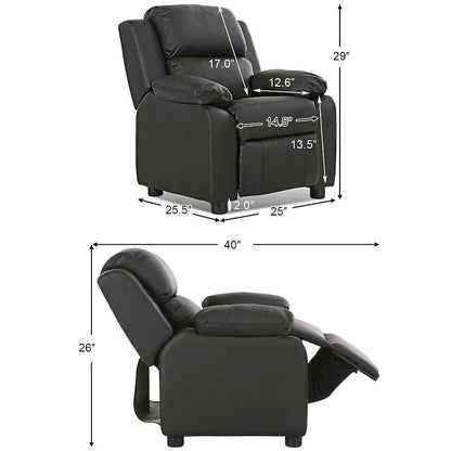 Gymax Deluxe Padded Kids Sofa Armchair Recliner Headrest Children w/ - See Details
