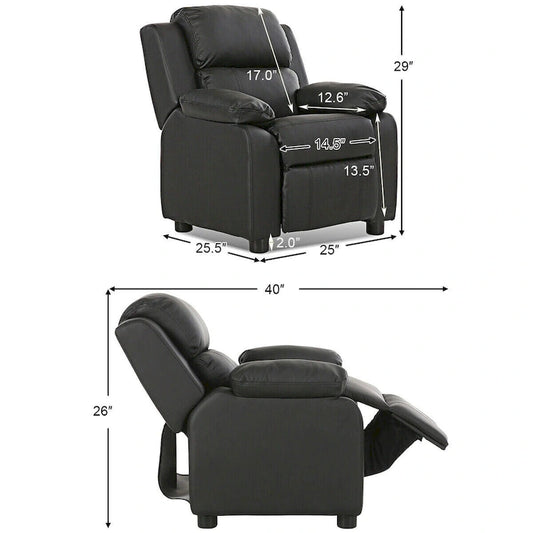 Gymax Deluxe Padded Kids Sofa Armchair Recliner Headrest Children w/ - See Details