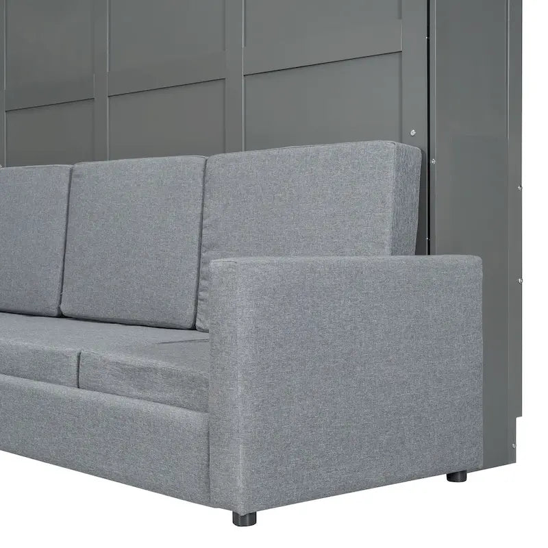 Queen Size Convertible Murphy Bed And Sofa - Space-Saving 2-in-1 Design with Integrated Storage, Dual-Piston Mechanism
