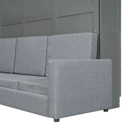 Queen Size Convertible Murphy Bed And Sofa - Space-Saving 2-in-1 Design with Integrated Storage, Dual-Piston Mechanism