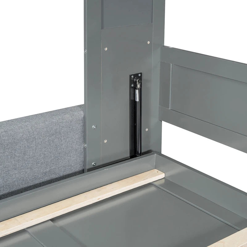 Queen Size Convertible Murphy Bed And Sofa - Space-Saving 2-in-1 Design with Integrated Storage, Dual-Piston Mechanism