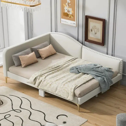 Modern Upholstered Daybed with Armrest and Headrest