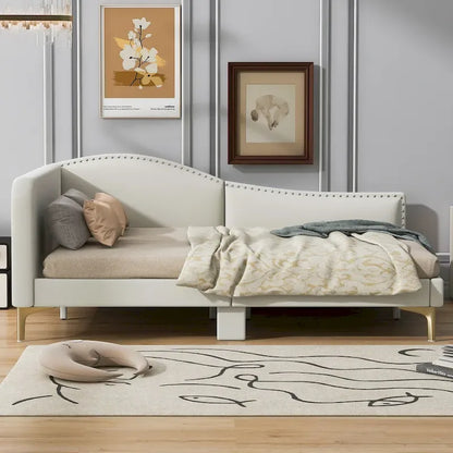 Modern Upholstered Daybed with Armrest and Headrest