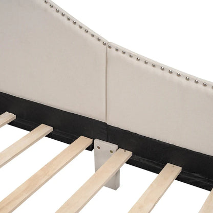 Modern Upholstered Daybed with Armrest and Headrest