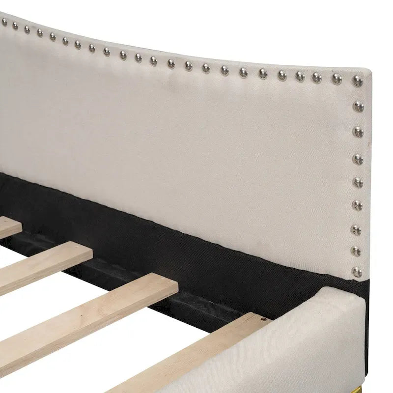 Modern Upholstered Daybed with Armrest and Headrest