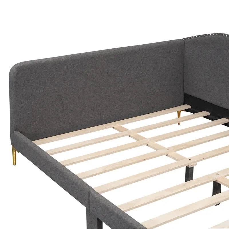 Modern Upholstered Daybed with Armrest and Headrest