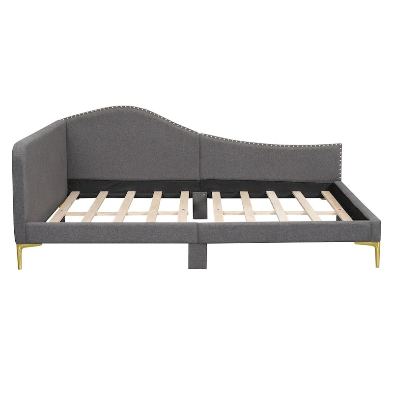 Modern Upholstered Daybed with Armrest and Headrest