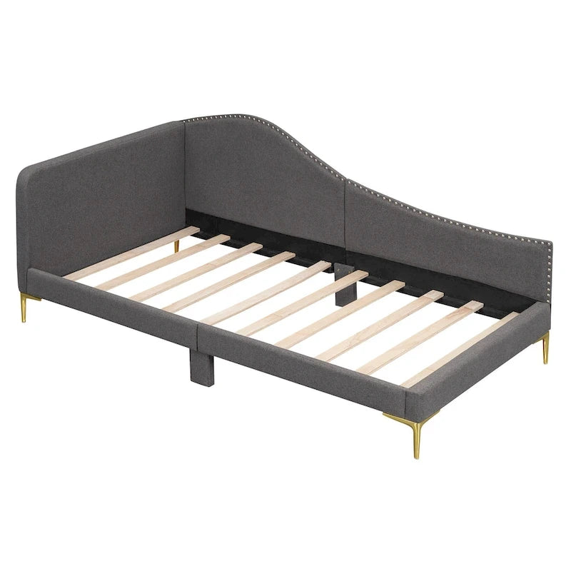 Modern Upholstered Daybed with Armrest and Headrest