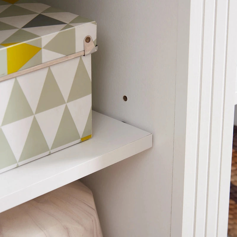 White 66 TV Stand with Large Cabinet &amp; Adjustable Shelves for TVs Up to 65