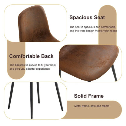 Modern Dining Set with Rectangular Table &amp; Round Corner Chairs