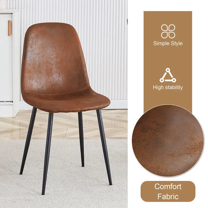 Modern Dining Set with Rectangular Table &amp; Round Corner Chairs