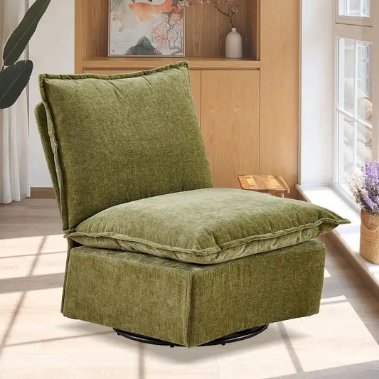 28.74 Chenille Upholstered 360 Swivel Rocking Chair