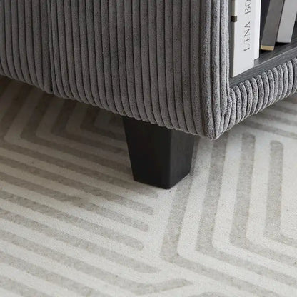 102.75 Corduroy L-Shaped Modular Sectional Sofa with Storage and Cup Holder