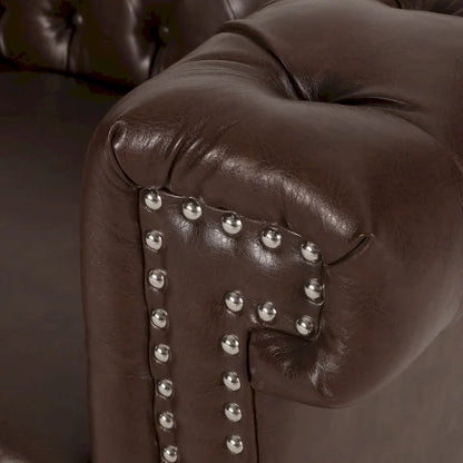 Chesterfield 3-seater Sofa with Button Tufting and Nailheads