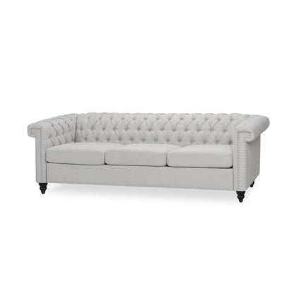 Chesterfield 3-seater Sofa with Button Tufting and Nailheads