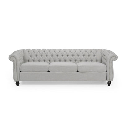 Chesterfield Button Tufted 3-seater Sofa with Nailheads