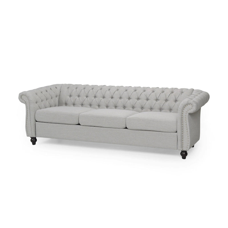 Chesterfield Button Tufted 3-seater Sofa with Nailheads