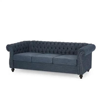 Chesterfield Button Tufted 3-seater Sofa with Nailheads
