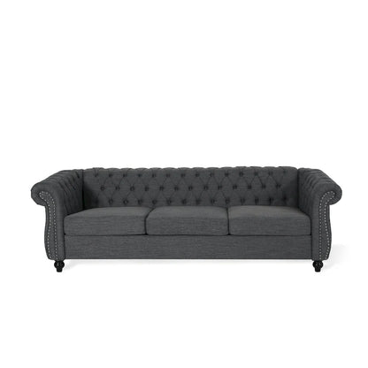Chesterfield Button Tufted 3-seater Sofa with Nailheads