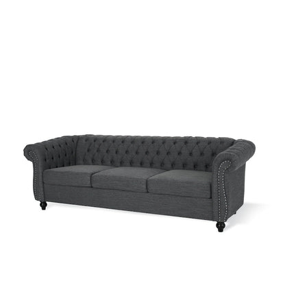 Chesterfield Button Tufted 3-seater Sofa with Nailheads
