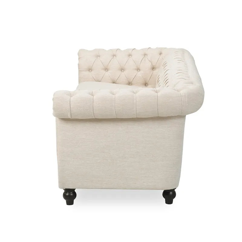 Chesterfield Button Tufted 3-seater Sofa with Nailheads