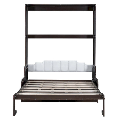 Espresso Queen Size Multi-function Murphy Bed with Cushion