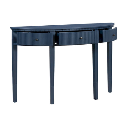 51.1 Modern Curved Console Table with Vertical Stripe Drawer Fronts for Entryway, Hallway, Living Room