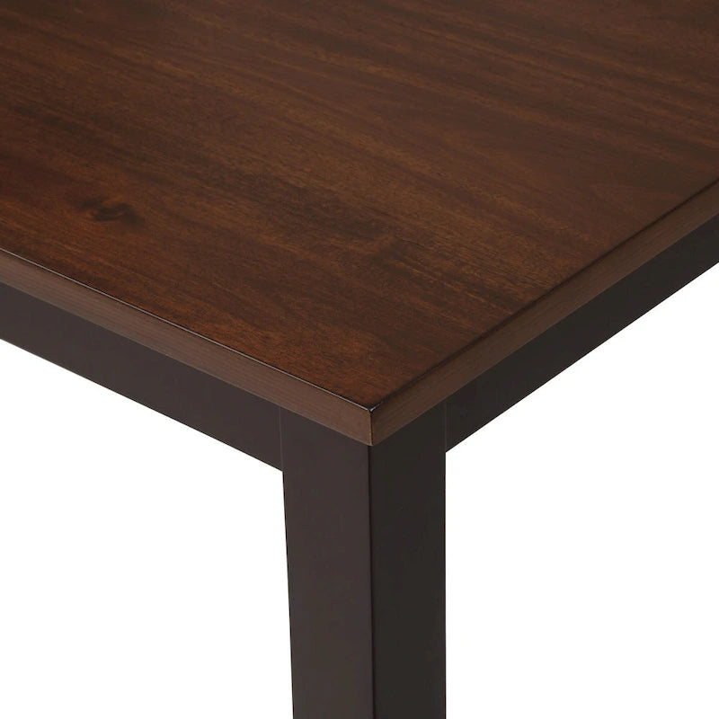 Black 5-Piece Wooden Dining Table Set with Rectangular Table &amp; 4 Chairs