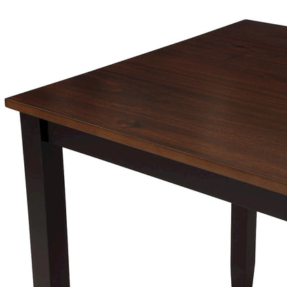 Black 5-Piece Wooden Dining Table Set with Rectangular Table &amp; 4 Chairs